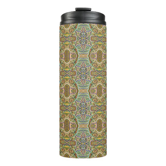 Gaudí Mosaic Inspired Pattern – Colourful Abstract Thermal Tumbler (Front)