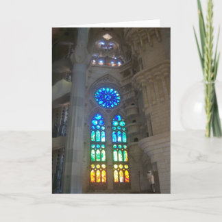 Gaudi - Sagrada Familia stained glass windows Holiday Card