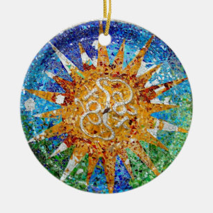 Gaudi Sunburst Mosaic Ornament