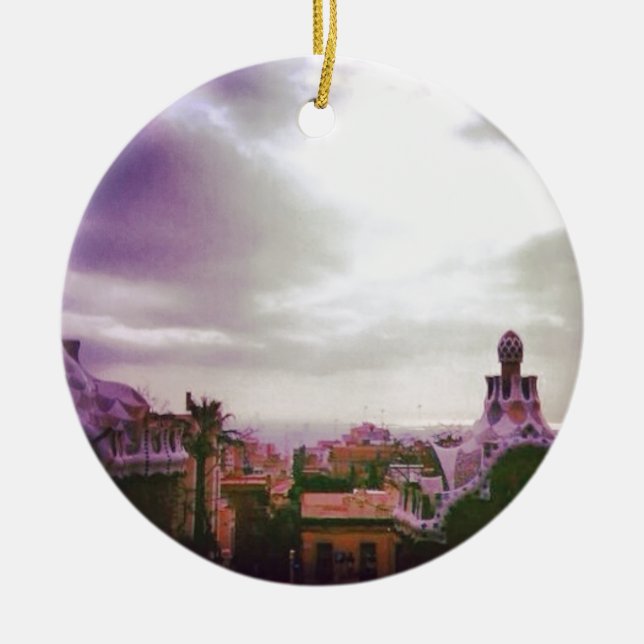 Gaudi's Barcelona Ceramic Tree Decoration (Front)