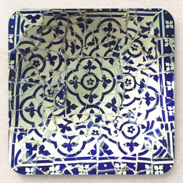 Gaudi's Park Guell Mosaic Tiles Barcelona Coaster (Front)