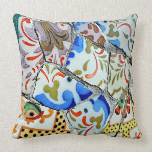 Gaudi's Park Guell Mosaic Tiles Cushion