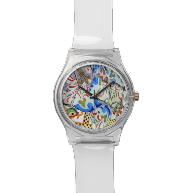 Gaudi's Park Guell Mosaic Tiles Watch (Close Up)