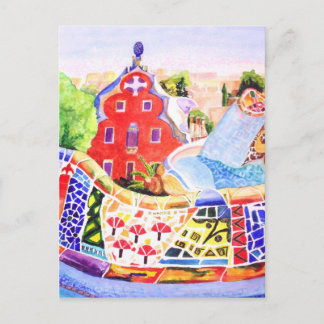 Gaudi's Park. Postcard