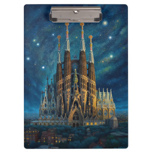 Gaudi's Starry Dream Barcelona Sagrada Familia Clipboard