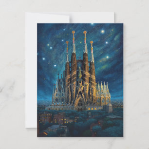 Gaudi's Starry Dream   Barcelona Sagrada Familia Postcard