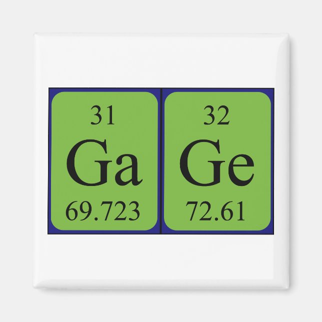 Gauge periodic table name magnet (Front)
