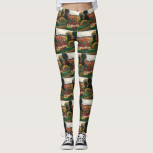 Gauguin A Farm in Brittany Vintage Landscape Art Leggings