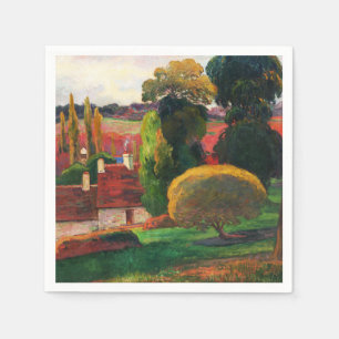 Gauguin A Farm in Brittany Vintage Landscape Art Napkin