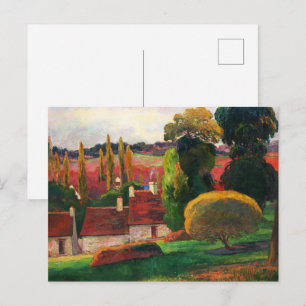 Gauguin A Farm in Brittany Vintage Landscape Art Postcard