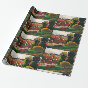 Gauguin A Farm in Brittany Vintage Landscape Art Wrapping Paper
