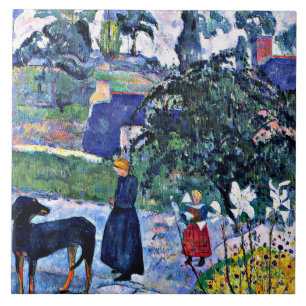 Gauguin - Among the Lilies Ceramic Tile