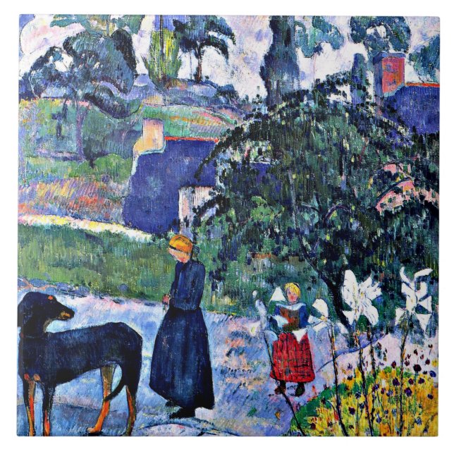 Gauguin - Among the Lilies Ceramic Tile (Front)
