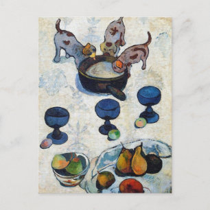 Gauguin Art Postcard: Still Life with 3 Puppies Postcard