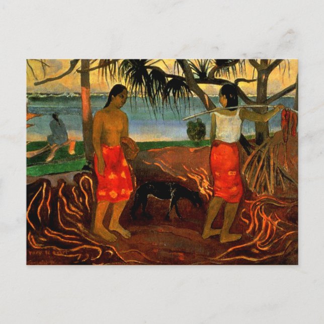 Gauguin - Beneath the Pandanus Tree Postcard (Front)