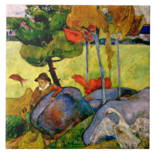 Gauguin - Breton Boy in a Landscape Ceramic Tile
