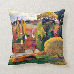 Gauguin: Farm in Brittany, fine art painting Cushion