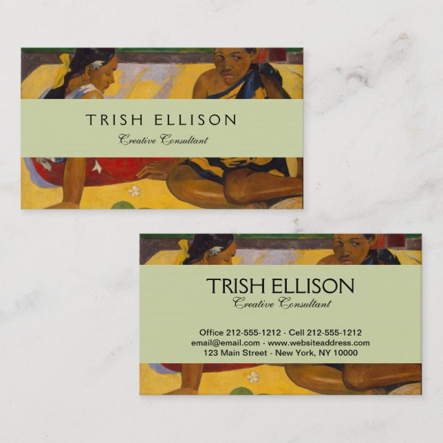 Gauguin French Polynesia Tahiti Women Painting Business Card (Front/Back)