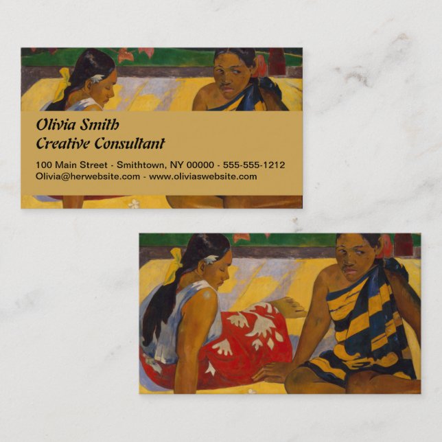 Gauguin French Polynesia Tahiti Women Painting Business Card (Front/Back)