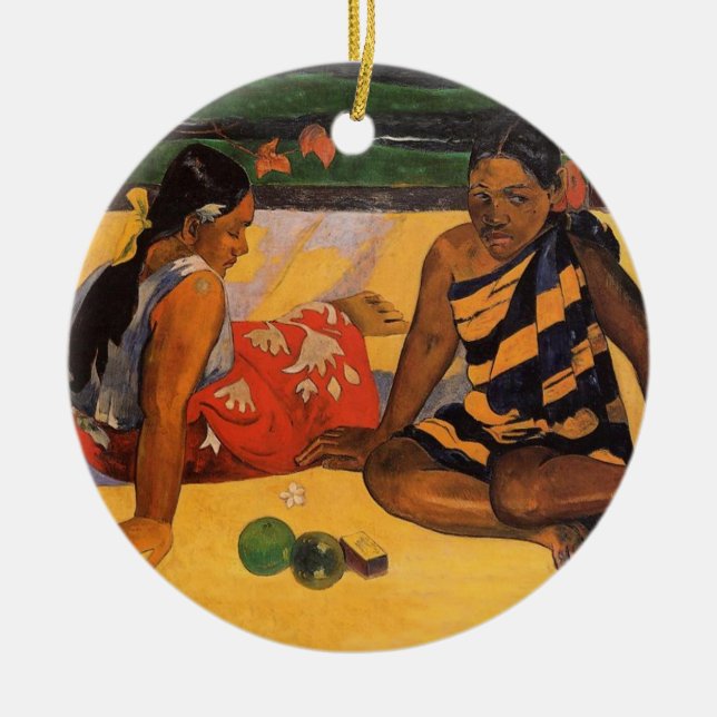 Gauguin French Polynesia Tahiti Women Painting Ceramic Ornament (Front)
