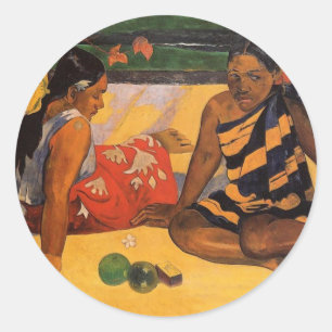 Gauguin French Polynesia Tahiti Women Painting Classic Round Sticker