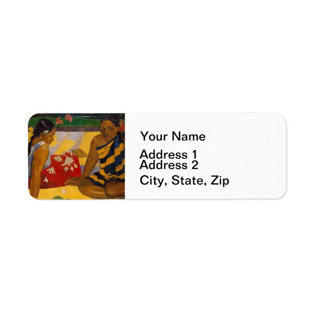 Gauguin French Polynesia Tahiti Women Painting Return Address Label (Front)