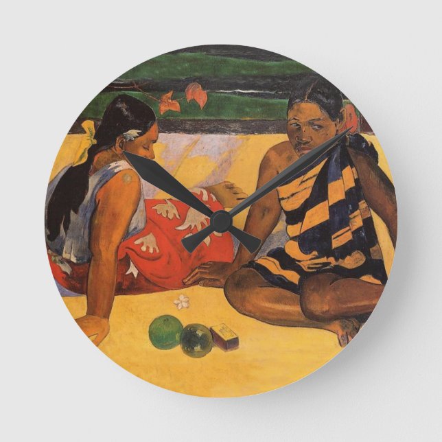 Gauguin French Polynesia Tahiti Women Painting Round Clock (Front)