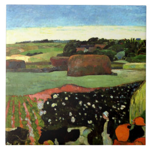 Gauguin - Haystacks in Brittany, Ceramic Tile