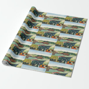 Gauguin Haystacks in Brittany Vintage Art Poster Wrapping Paper