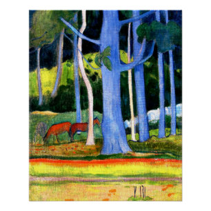 Gauguin - Landscape with Blue Tree Trunks Poster