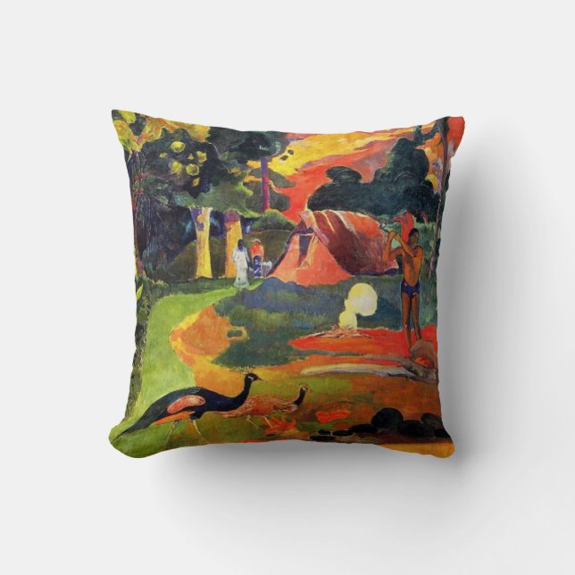 Gauguin Landscape with Peacocks Pillow (Front)
