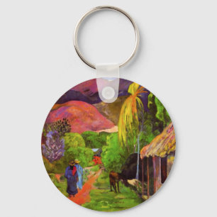 Gauguin Road in Tahiti Key Chain