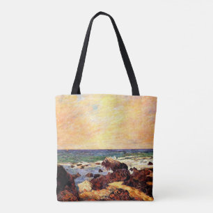 Gauguin - Rocks and Sea, 1886, painting, Tote Bag