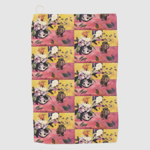 Gauguin Still Life Head Vase Japanese Woodcut Art Golf Towel
