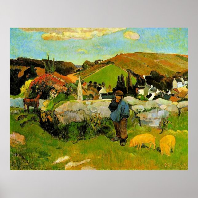 Gauguin - Swineherd, Brittany, Poster (Front)