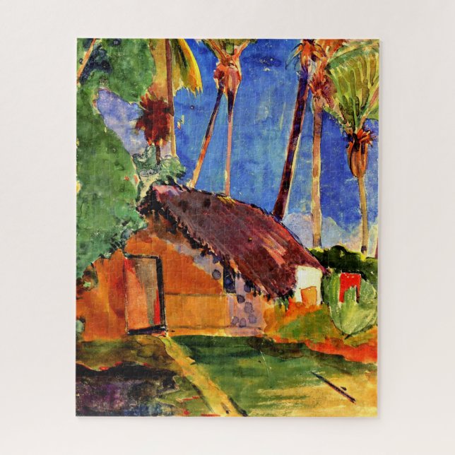 Gauguin - Thatched Hut under the  Palms Jigsaw Puzzle (Vertical)