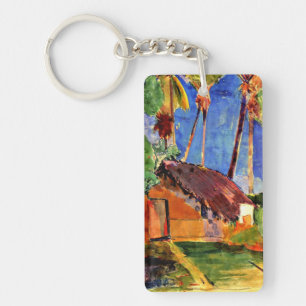 Gauguin - Thatched Hut under the  Palms Key Ring