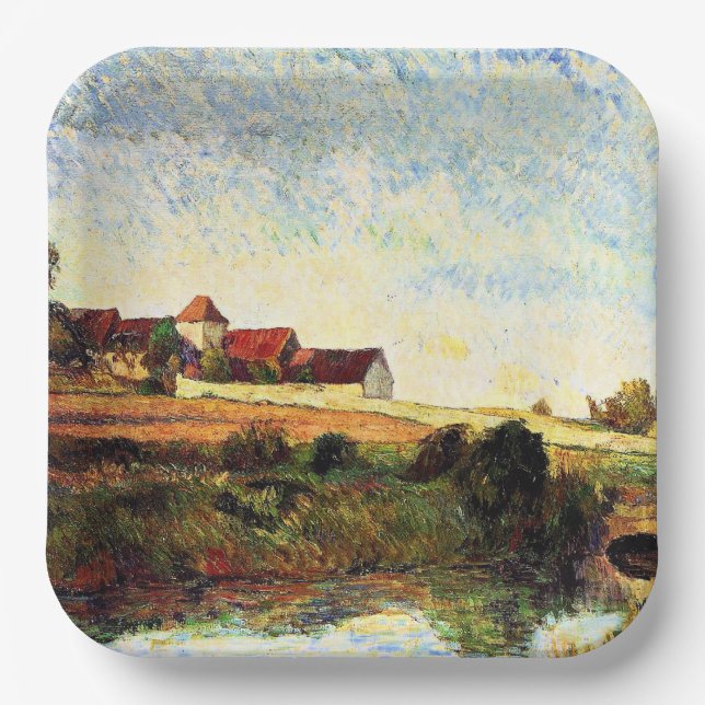 Gauguin - The Farm in Grue, Paper Plate (Front)