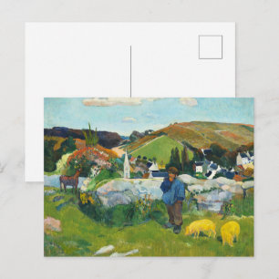 Gauguin The Swineherd Vintage Rural Art Poster Postcard
