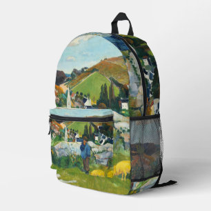Gauguin The Swineherd Vintage Rural Art Poster Printed Backpack