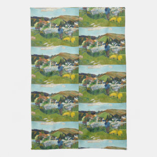 Gauguin The Swineherd Vintage Rural Art Poster Tea Towel