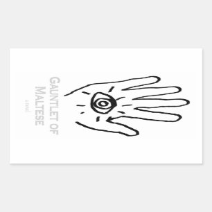 Gauntlet of Maltese Sticker. Rectangular Sticker