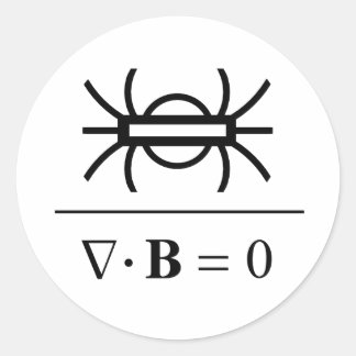 Gauss’s Law of Magnetism Classic Round Sticker