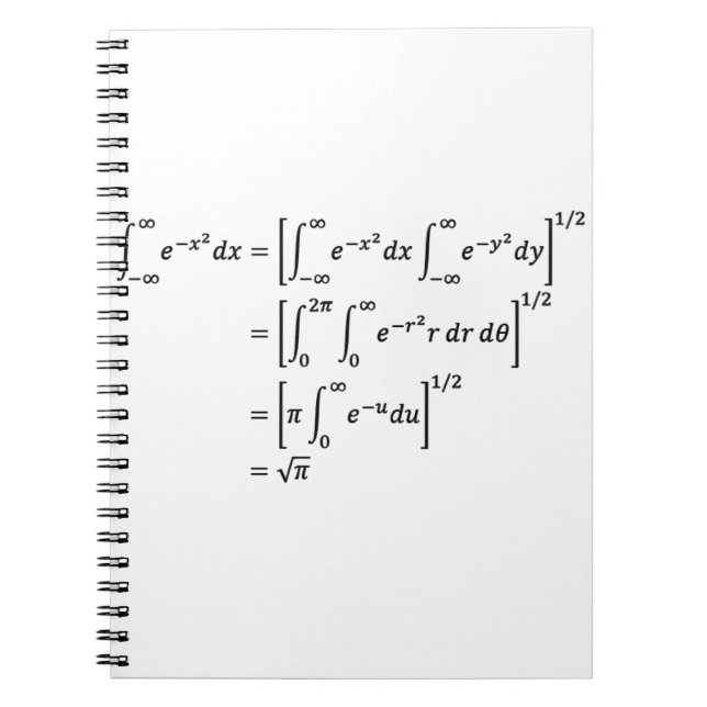 gaussian integral, math and science notebook (Front)