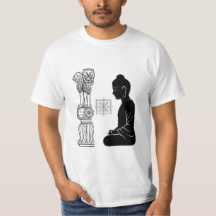 Gautam Buddh Dhamma Meditation Graphic T-Shirt M