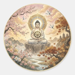 Gautam Buddh Meditation Art Sticker - Peaceful Dha