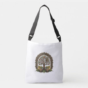 Gautam Buddha Meditating Under Bodhi Tree Canvas T Crossbody Bag