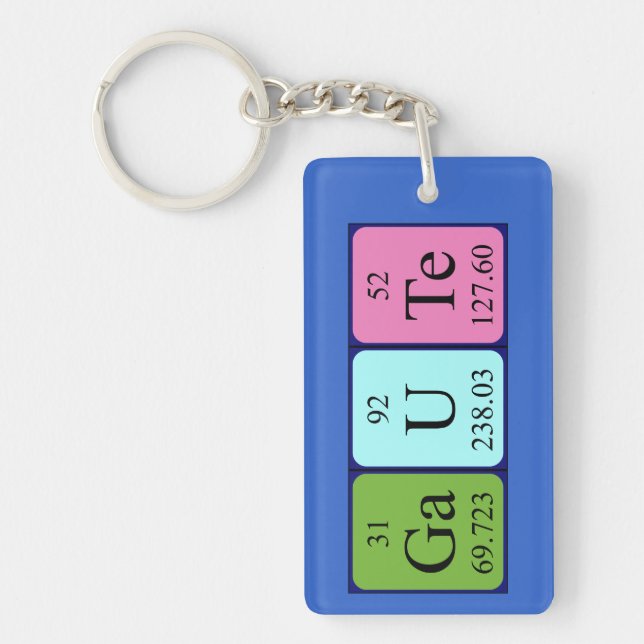 Gaute periodic table name keyring (Front)