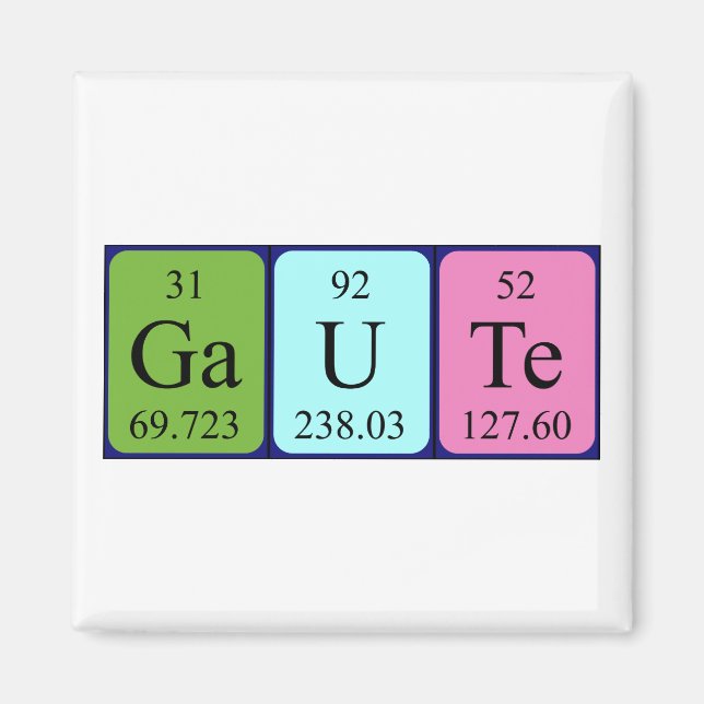 Gaute periodic table name magnet (Front)