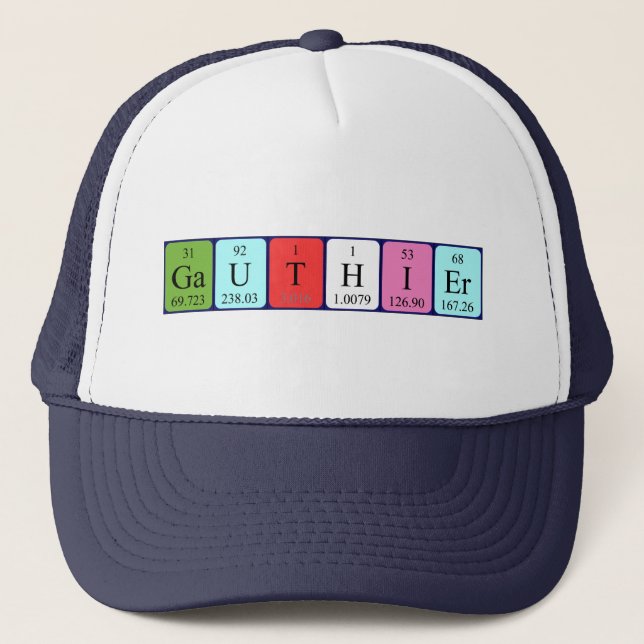 Gauthier periodic table name hat (Front)